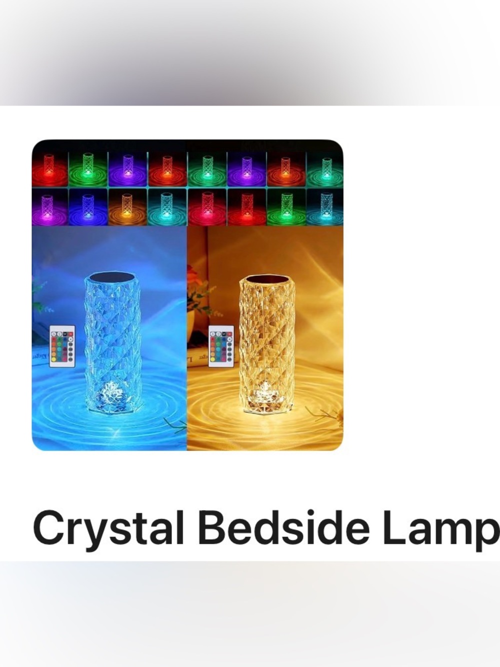Crystal LED Bedside Lamp - Color Changing